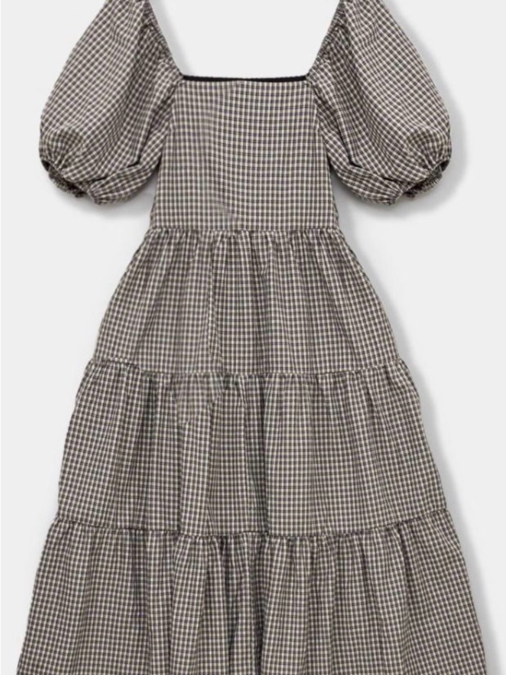 NWT size S Things Between Tiered Gingham Midi Dress.